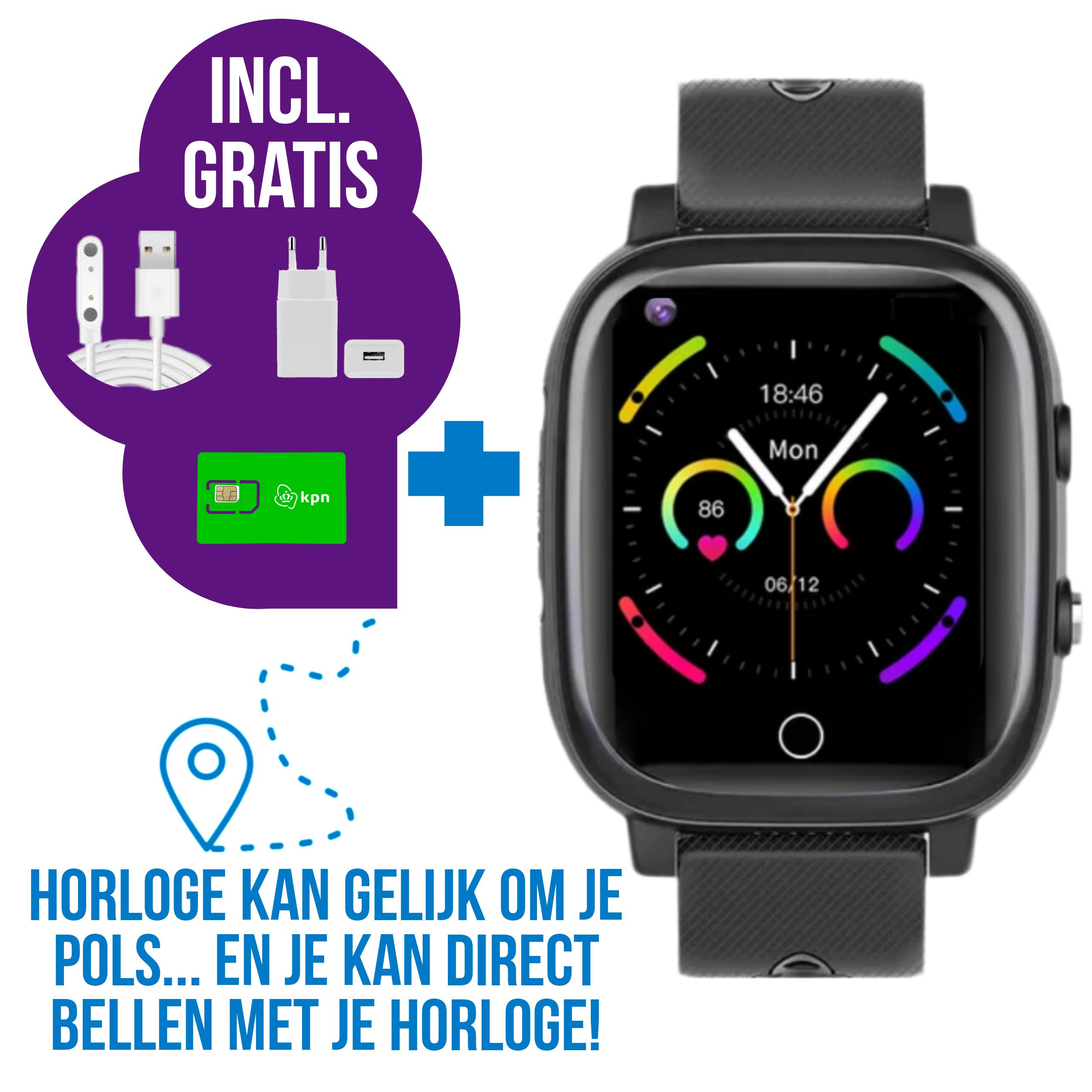 Wiesba WB15 GPS-Kinder-Smartwatch