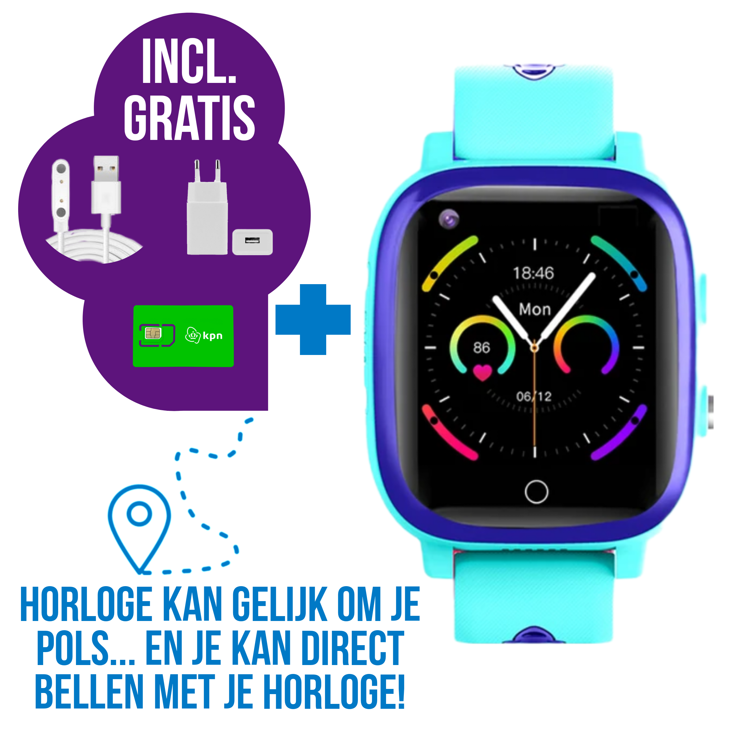 Wiesba WB15 GPS-Kinder-Smartwatch