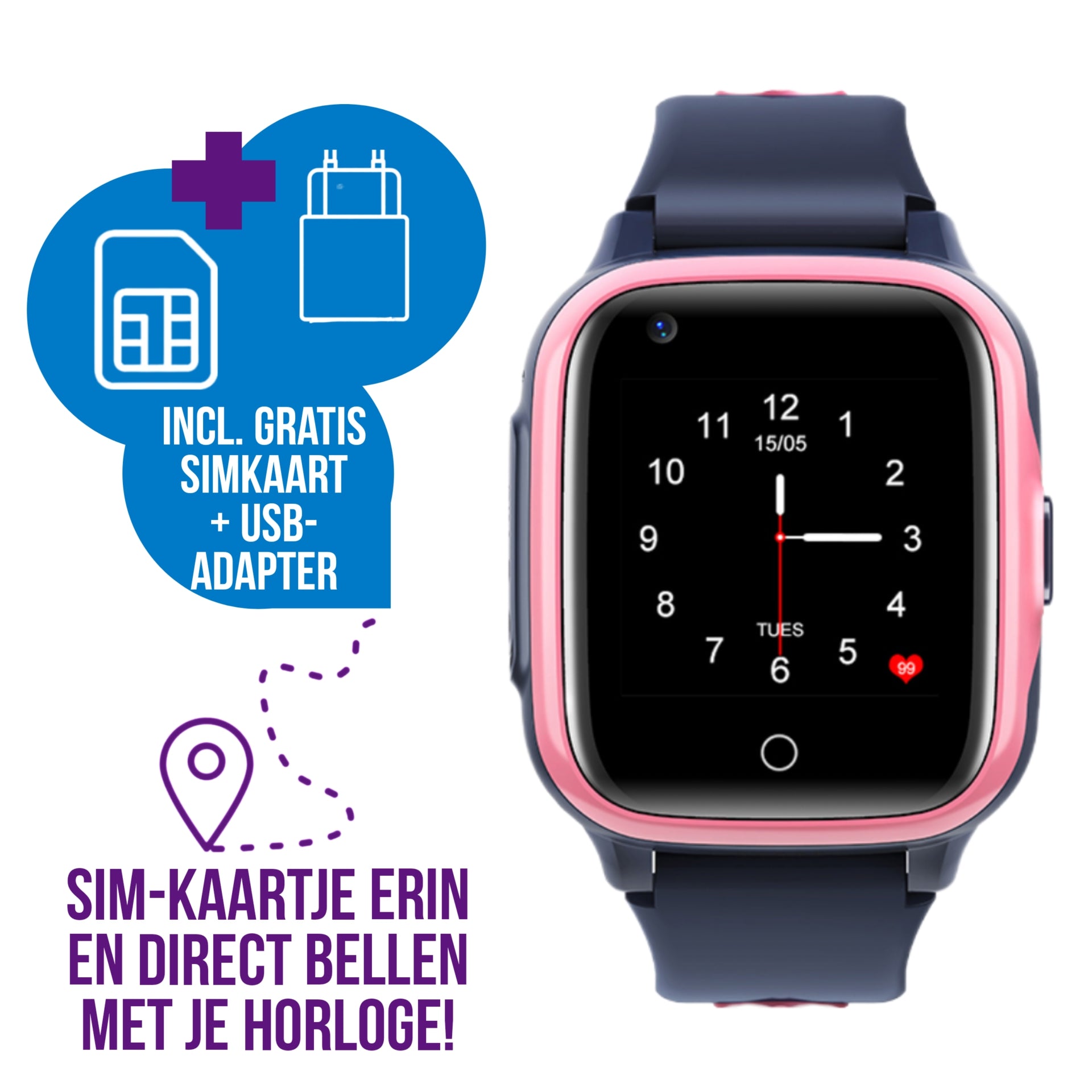 Montre intelligente pour enfants GPS Wiesba WB36