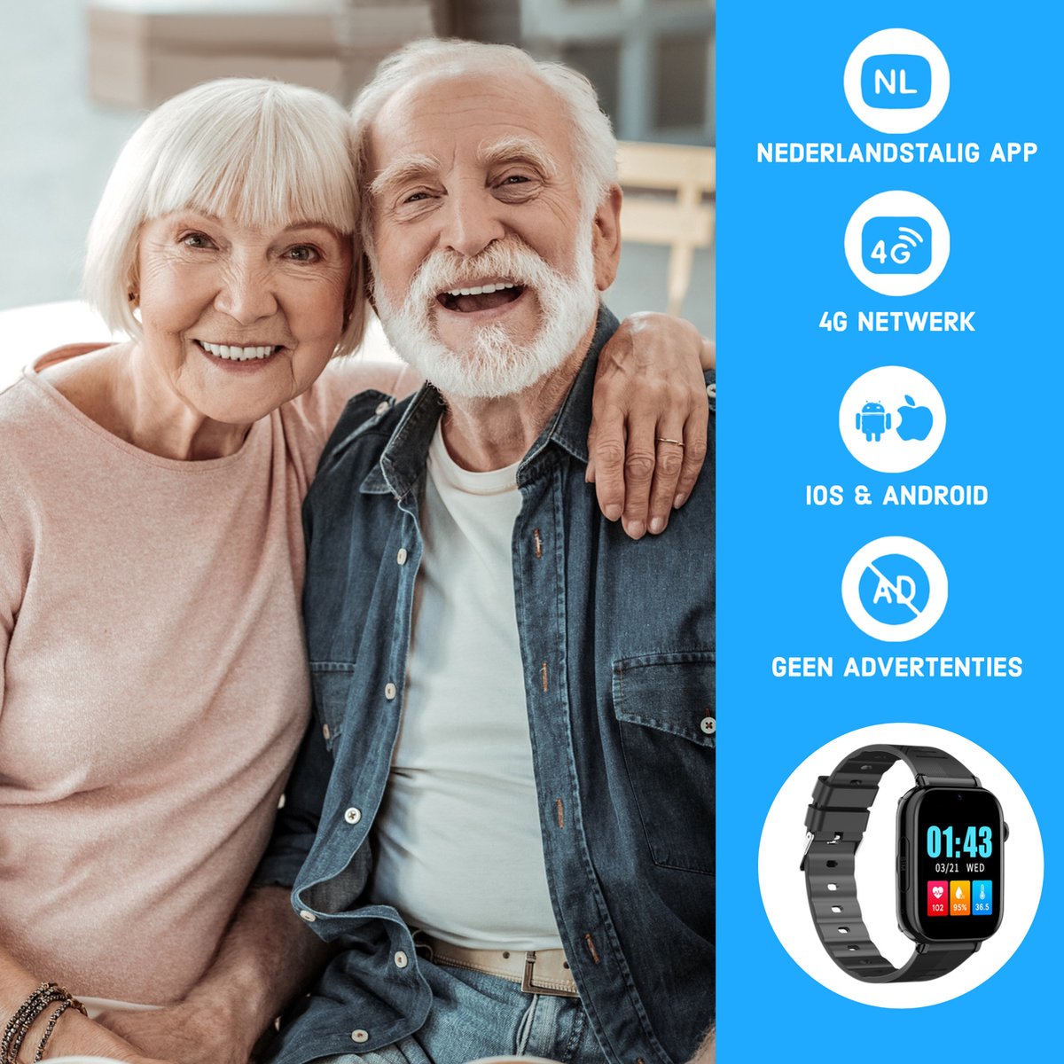 Wiesba WB70S Senioren-Smartwatch