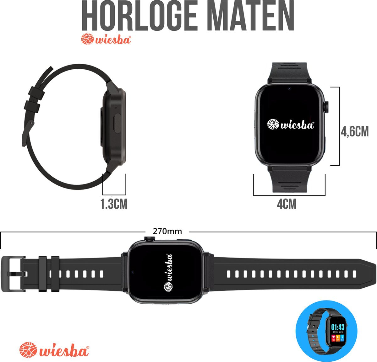 Wiesba WB70S Senioren-Smartwatch