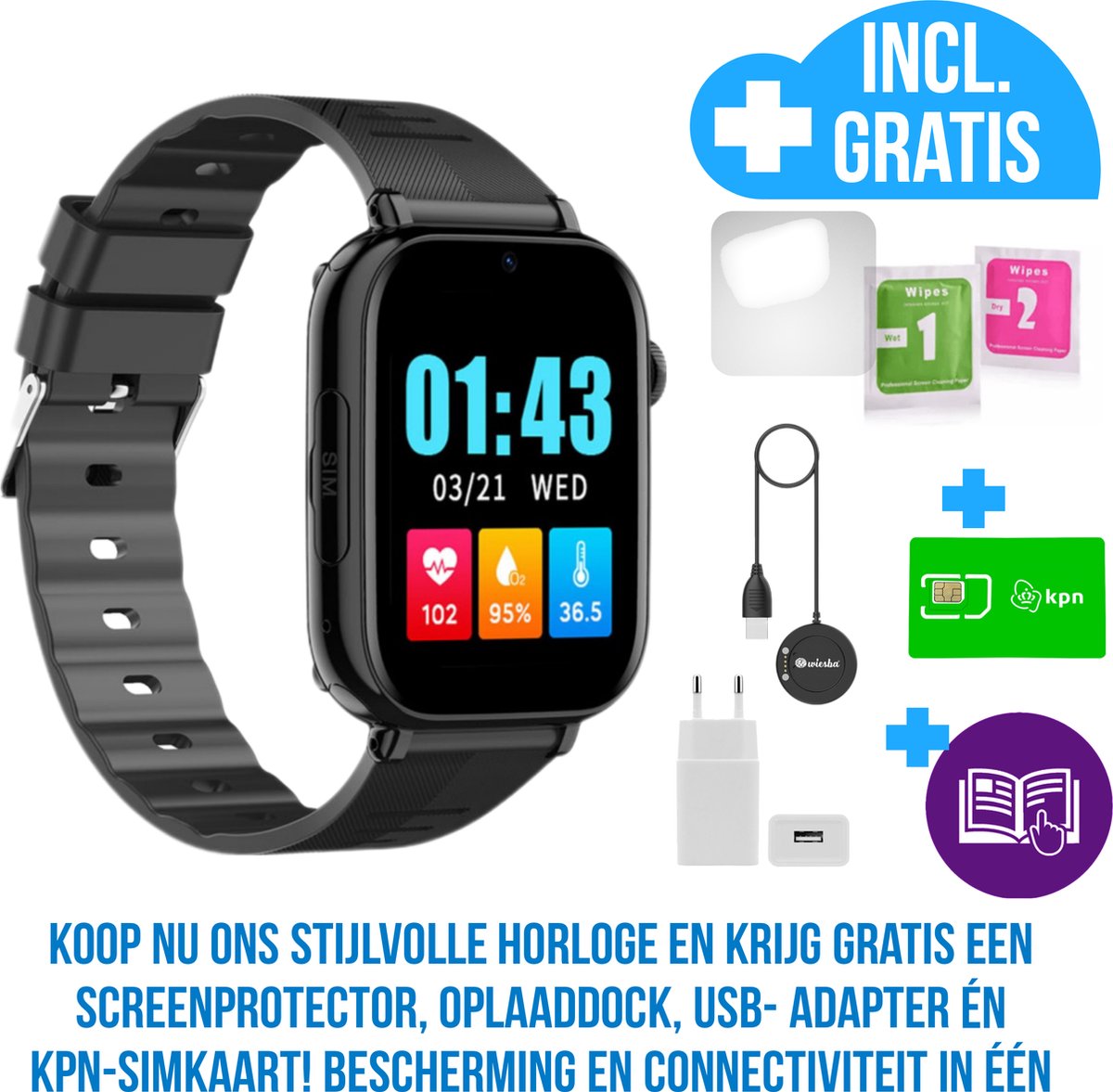 Wiesba WB70S Senioren-Smartwatch