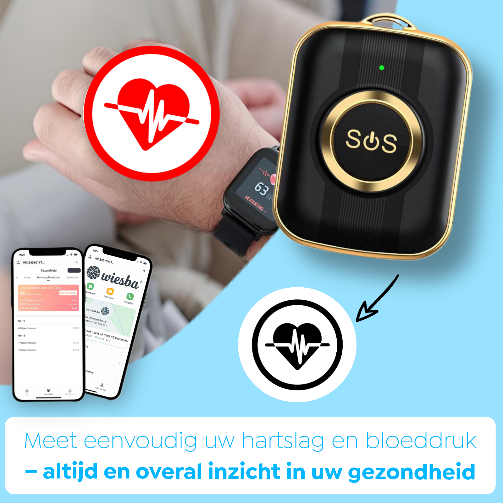 Wiesba WB77S senior SOS-knop
