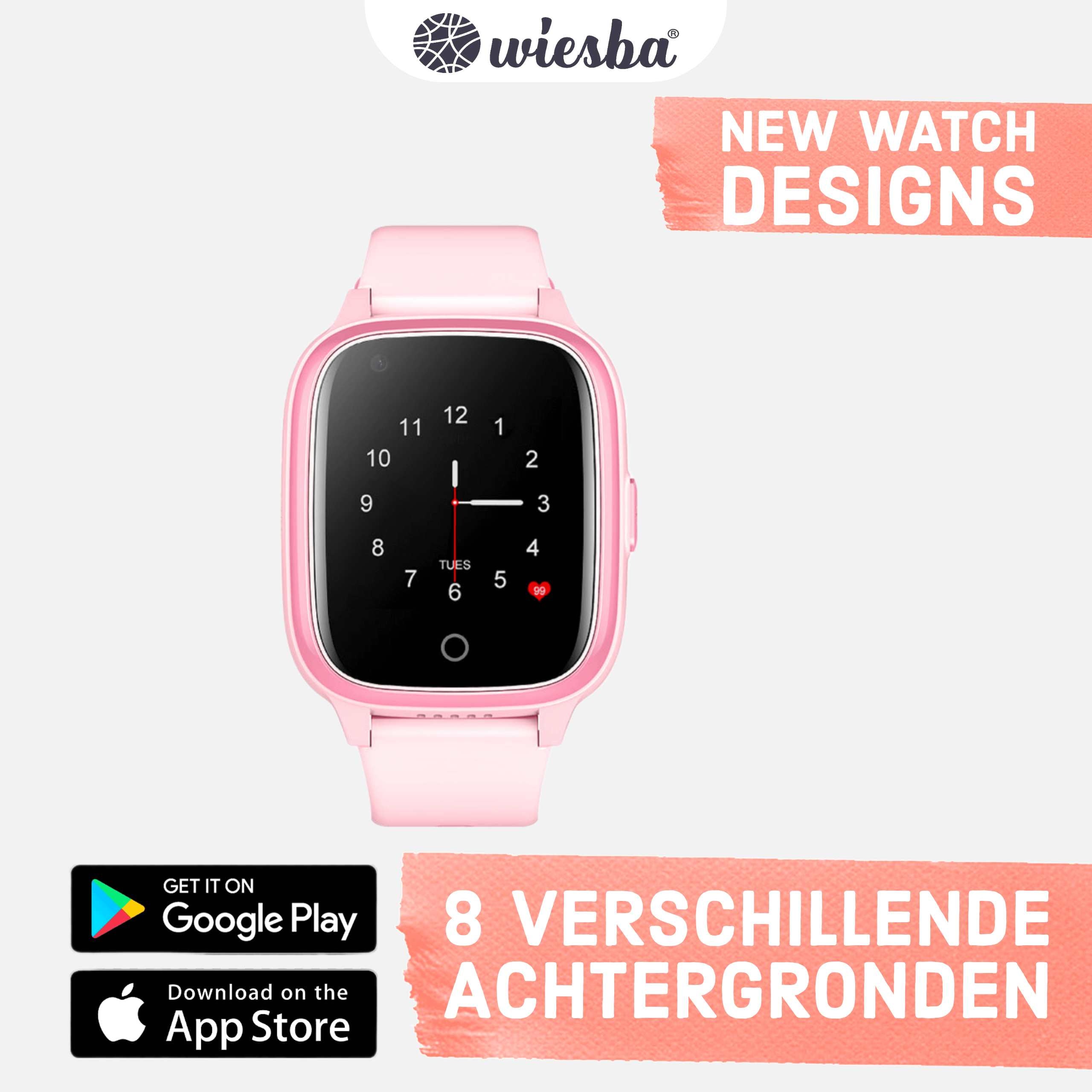 Rose 4G GPS Smartwatch met 8 verschillende achtergronden