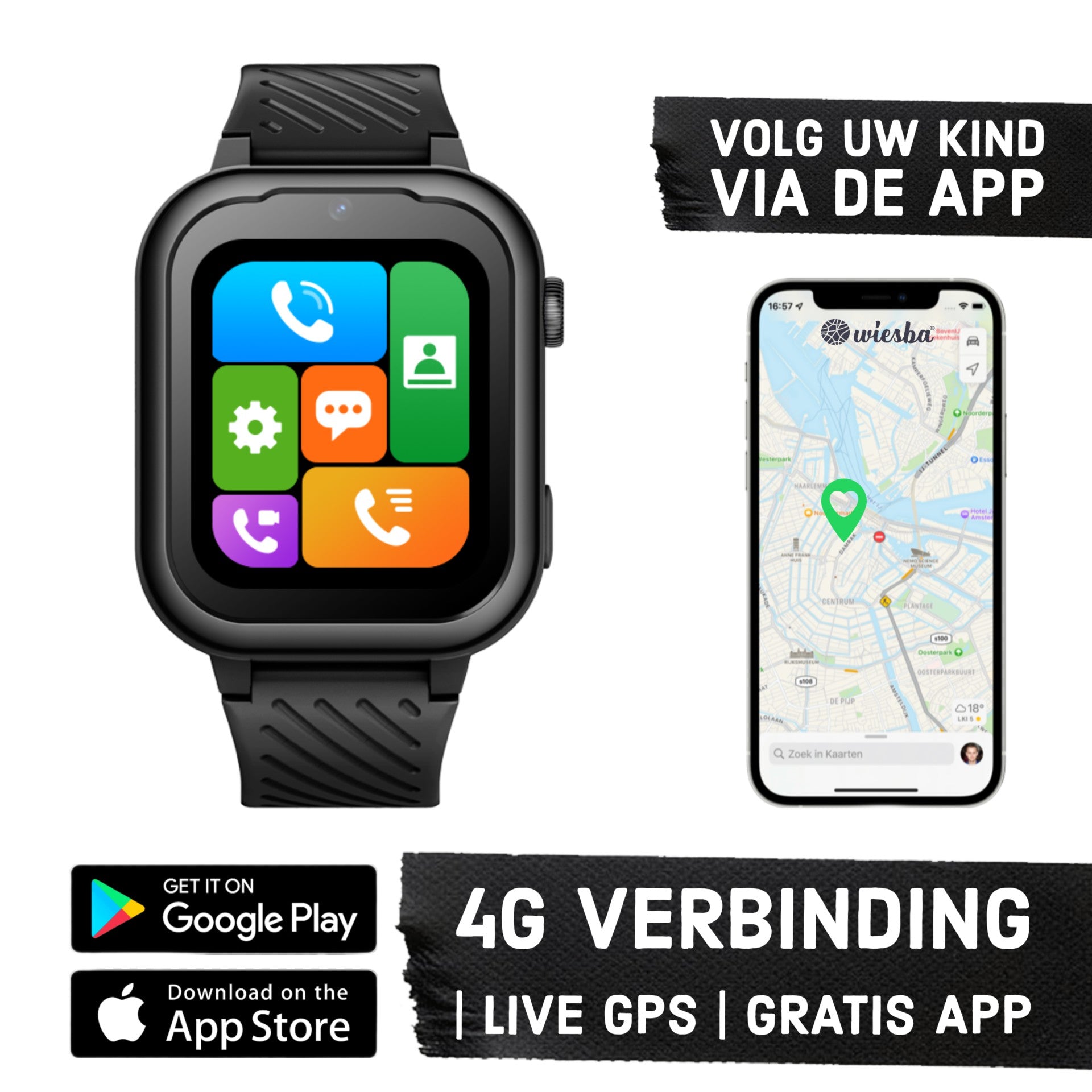 Montre intelligente pour enfants GPS Wiesba WB39