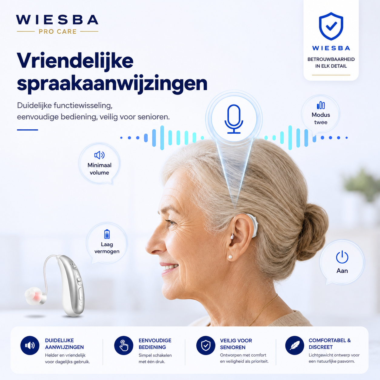 Wiesba® Pro Care SoundLife Gehoorapparaat Oplaadbaar