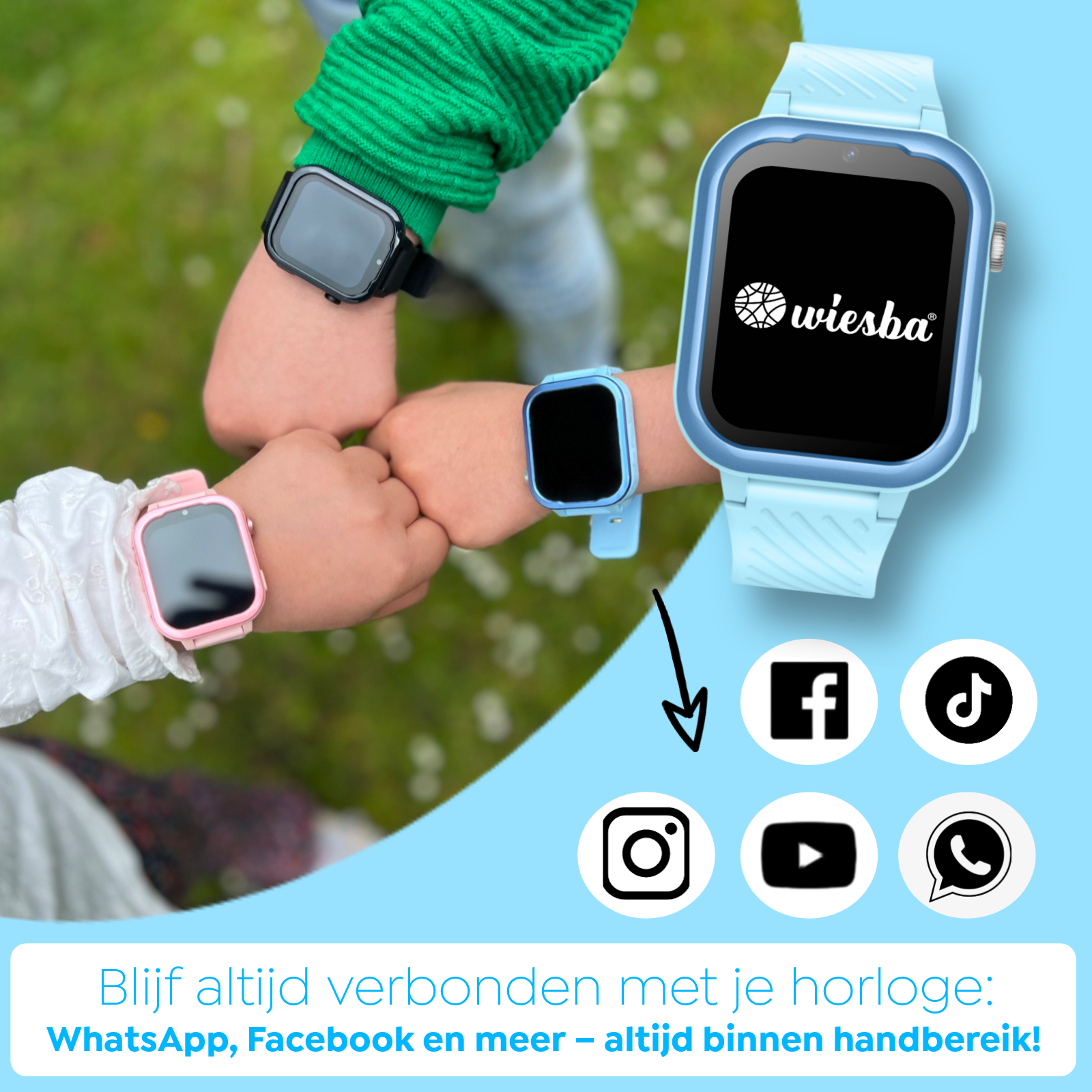 GPS horloge kind Wiesba WB39 in gebruik met live locatie en veilige zones