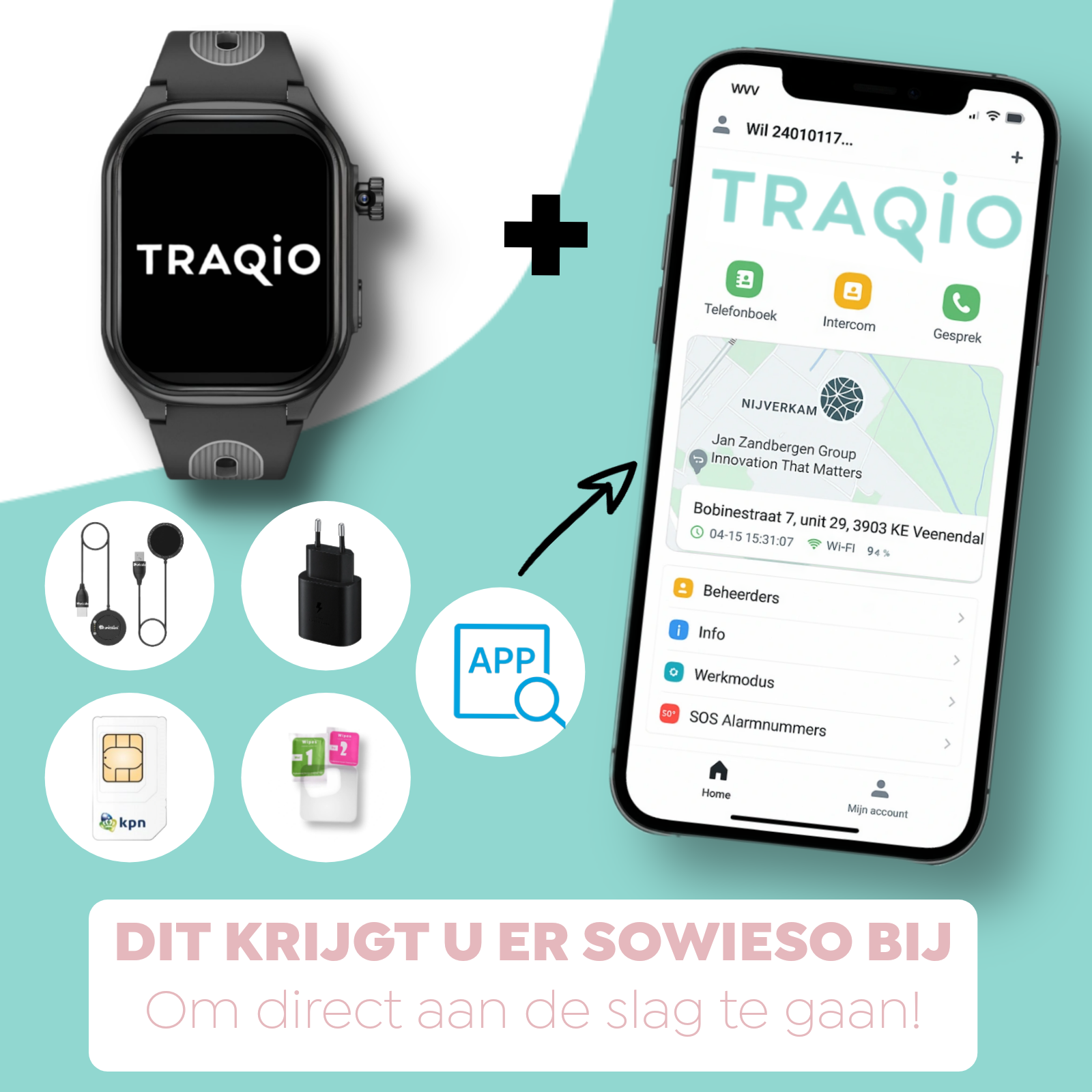Traqio TRQ08 kinderhorloge gedragen door kind tijdens buitenspelen