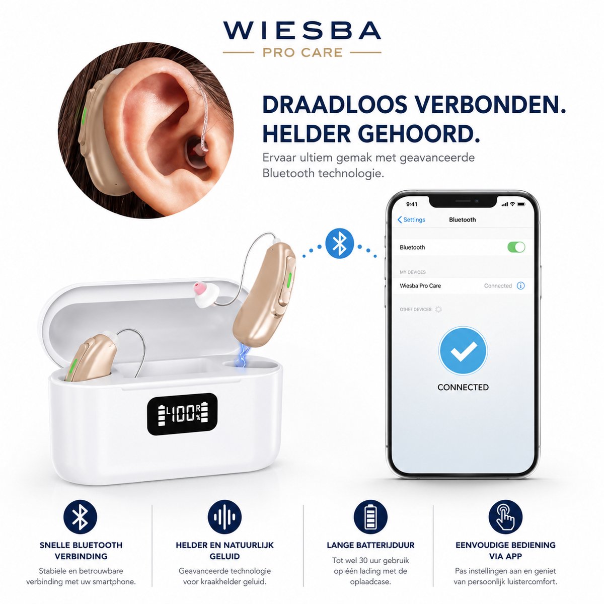 Wiesba® Pro Care ClearLife Gehoorapparaat Oplaadbaar