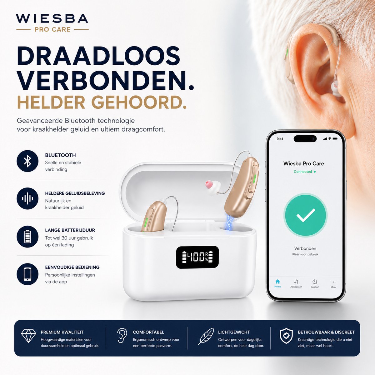 Wiesba® Pro Care ClearLife Gehoorapparaat Oplaadbaar