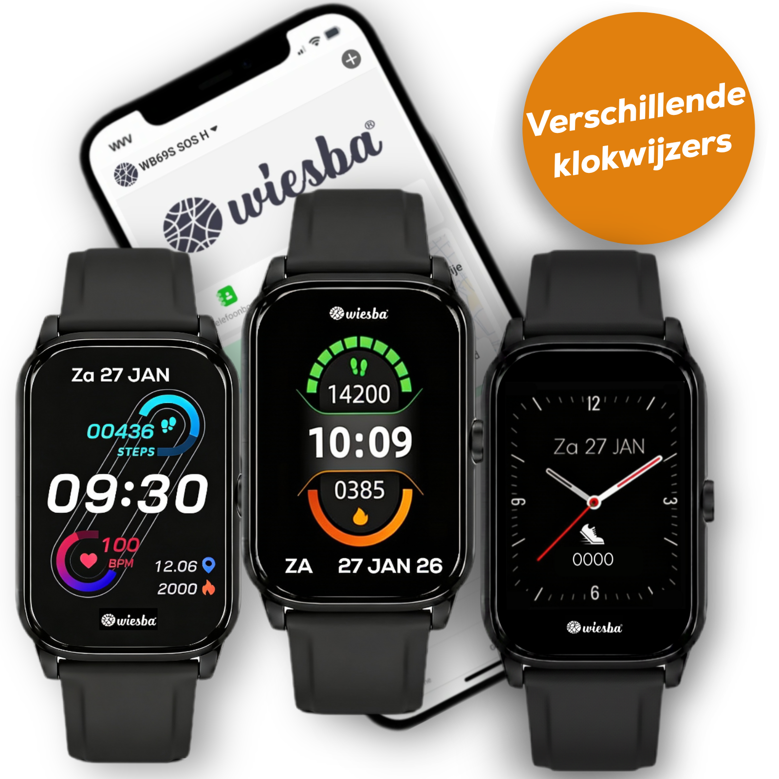 Wiesba Compact GPS alarmhorloge voor ouderen zonder abonnement met SOS-knop