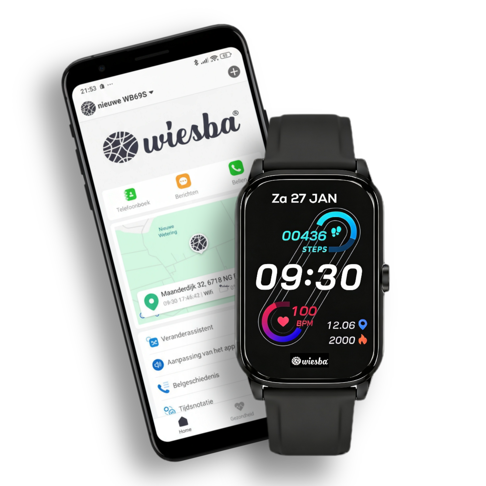 Wiesba Connect GPS Horloge met valalarm en SOS-Knop 
