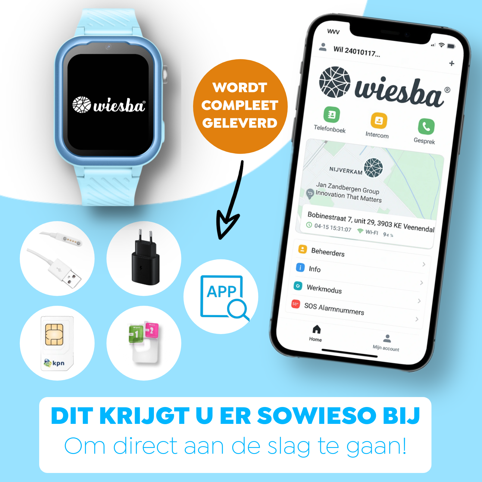 Wiesba WB39 gps kinderhorloge gedragen door kind in dagelijks gebruik