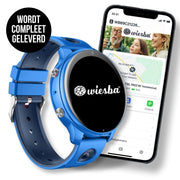 Wiesba WB56 gps kindersmartwatch in gebruik door kind tijdens buitenspelen