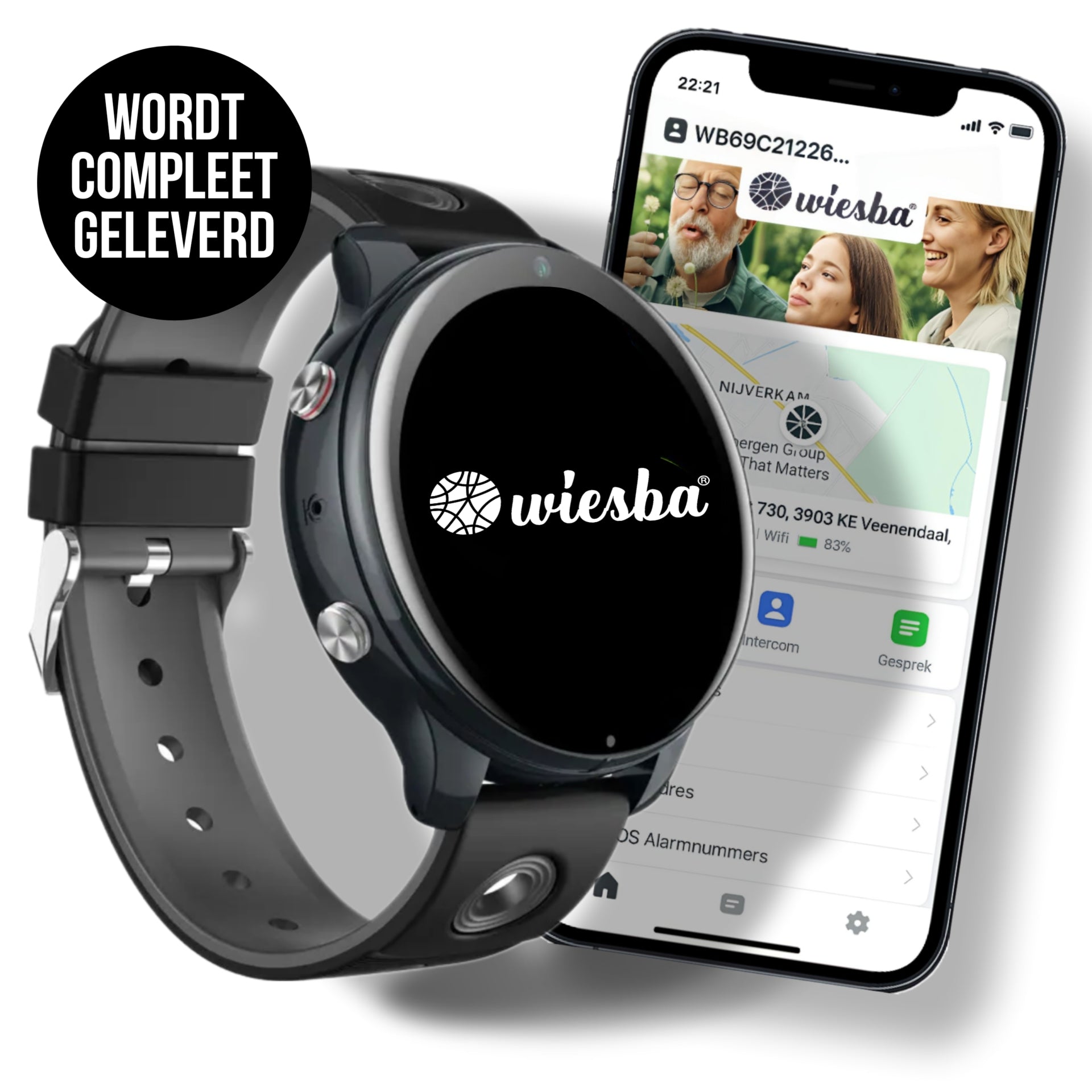 Wiesba WB56 kinderhorloge in gebruik met SOS-knop