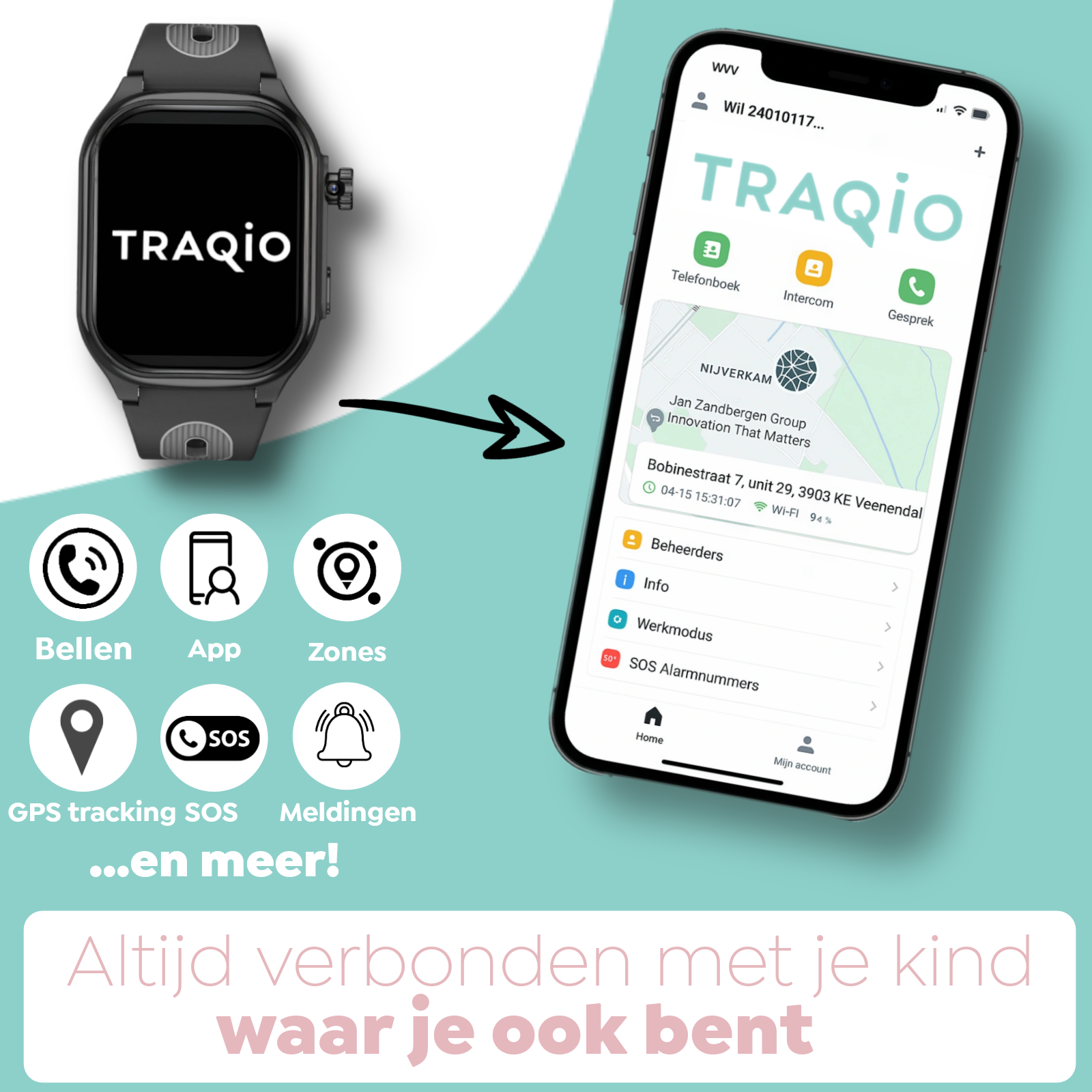 Traqio TRQ08 gps kindersmartwatch