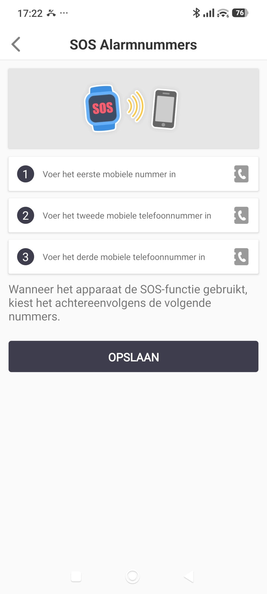 Wiesba SOS instellingen