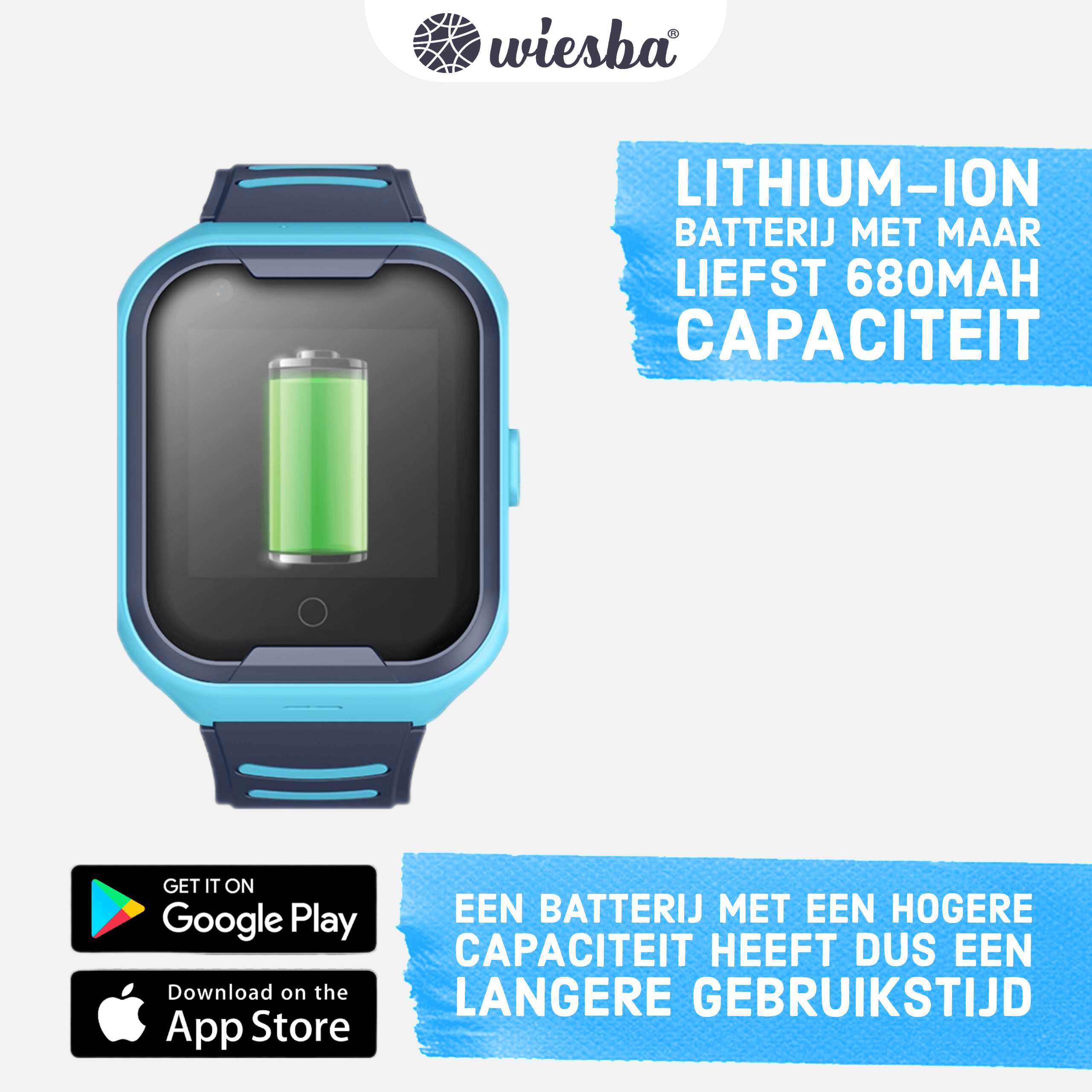 Blauw GPS Smartwatch voor kinderen die met hoge batterij capaciteit