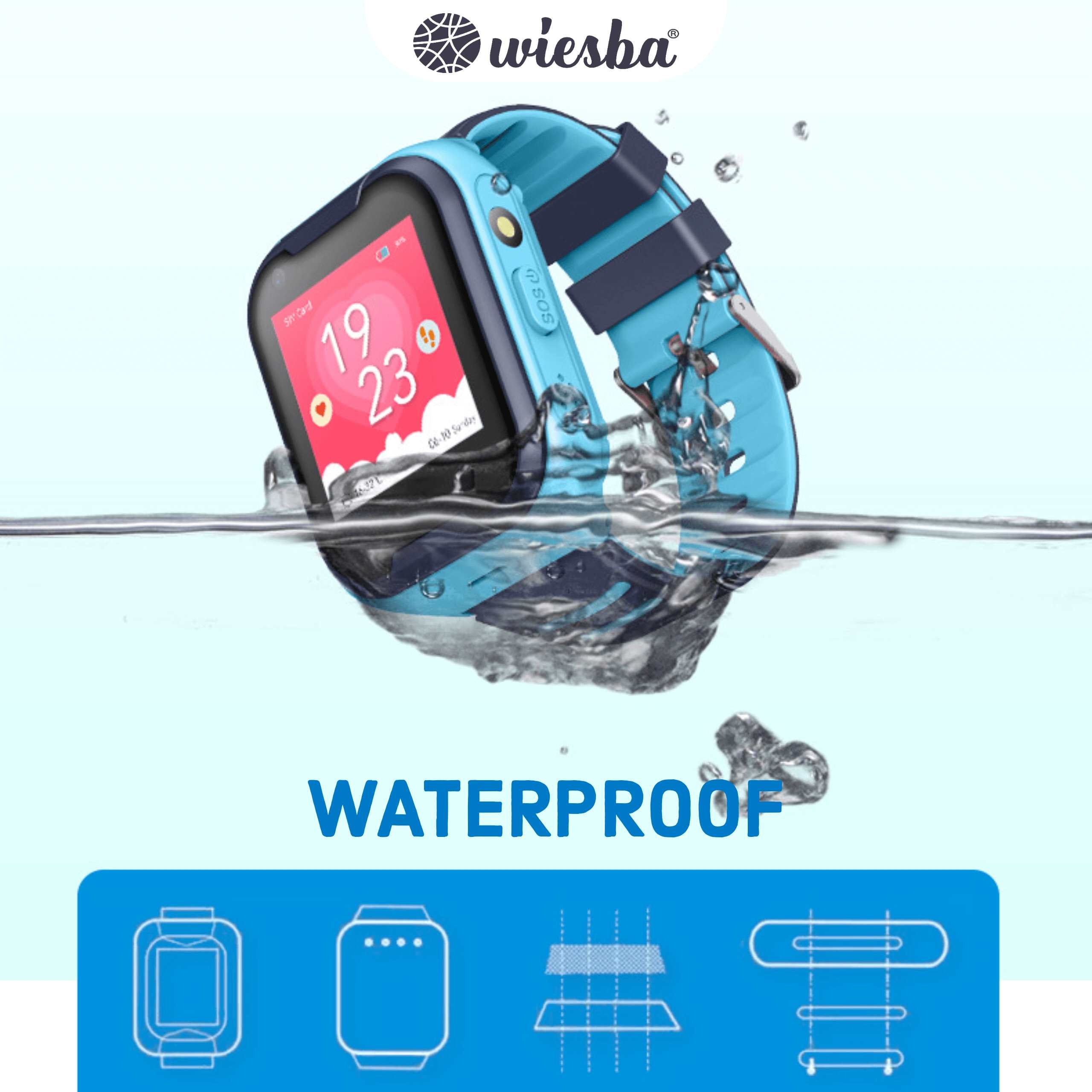 Blauw GPS Smartwatch voor kinderen die waterproof is